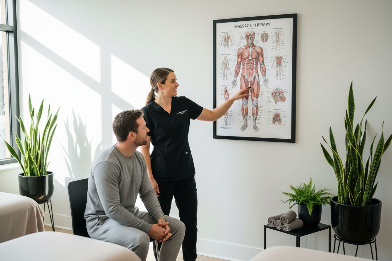massage therapy, clinic, anatomy chart